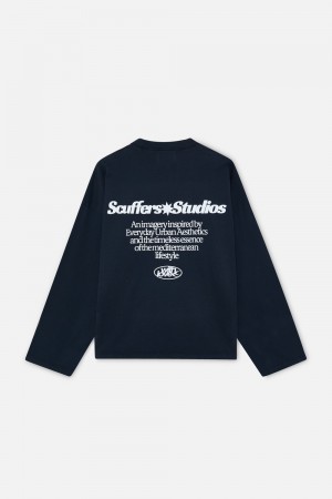 Crewnecks Scuffers Imagery Sweatshirt Azules | 65920BGHX
