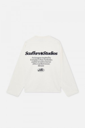 Crewnecks Scuffers Imagery Sweatshirt Ecru | 93817VYGL