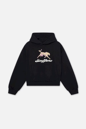 Hoodies Scuffers Cheetah Negros | 52016WXRD