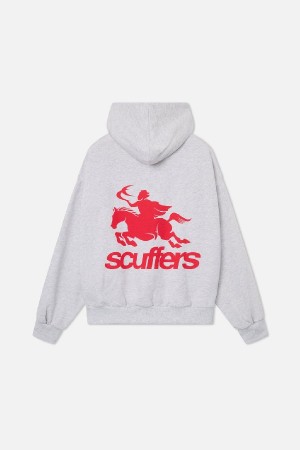 Hoodies Scuffers Emblem Grises Claro | 60824GVLX