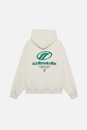 Hoodies Scuffers Flag Ecru | 47062OQIZ