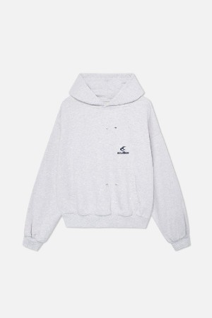 Hoodies Scuffers Stained Grises Claro | 49072ZJSI