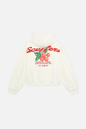 Hoodies Scuffers Tropical Hoodie Ecru | 64723TRAC