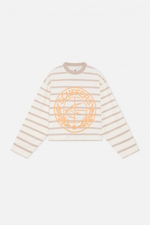 Longsleeve Scuffers Shield Striped Longsleeve Marrom | 06412AQEC