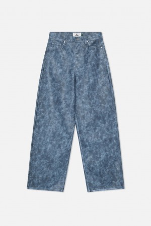 Pantalon Scuffers Leather Jumbo Pants Azules | 20691UDOK