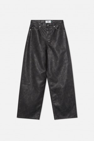 Pantalon Scuffers Leather Jumbo Pants Azules | 07563ESRY