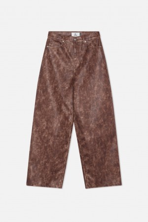 Pantalon Scuffers Leather Jumbo Pants Marrom | 14869TCXP