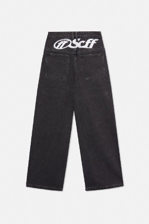 Pantalon Scuffers Ripped Oversized Jeans Negros | 29304PVIL