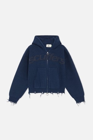Prendas De Punto Scuffers Buzz Knit Zipper Azul Marino | 14973KFAM