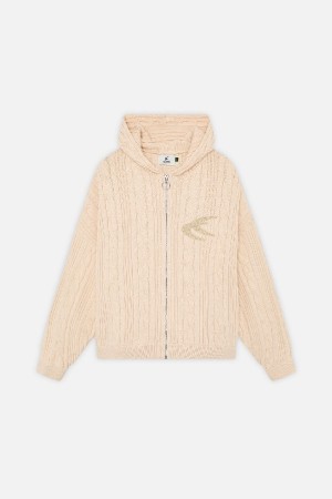 Prendas De Punto Scuffers Latte Zipper Knit Ecru | 97623IAPN