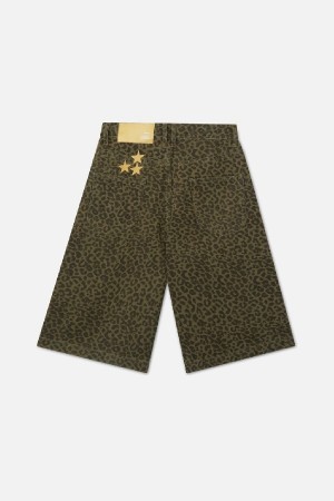 Short Scuffers Jumbo Verdes Leopardo | 34698TZSW