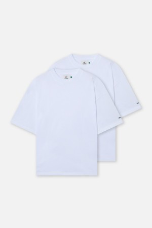 T-Shirts Scuffers Basic T-Shirt Pack Blancos | 74580HECO