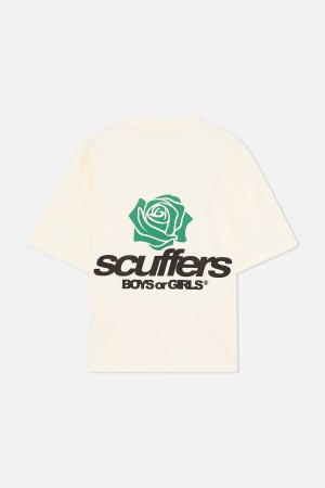 T-Shirts Scuffers Boys or Girls T-Shirt Ecru | 50763LEGH