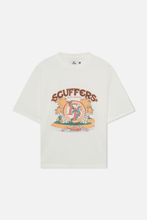 T-Shirts Scuffers Cabana Blancos | 42189ATNQ