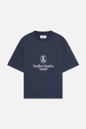 T-Shirts Scuffers Filigree T-Shirt Azul Marino | 04986ABPG