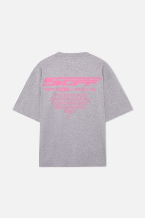 T-Shirts Scuffers Motor Studios Grises Claro | 69045WMNR