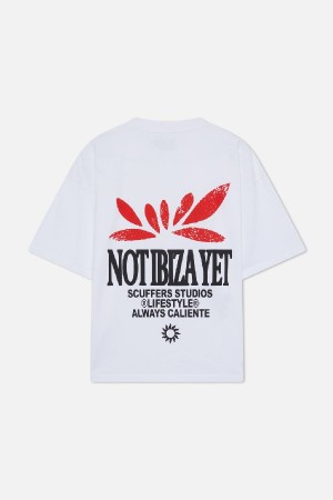 T-Shirts Scuffers Not Ibiza T-shirt Blancos | 07236FRUZ
