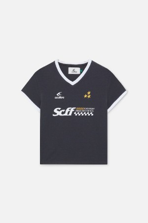 T-Shirts Scuffers Racer Top Negros | 21708MQGE