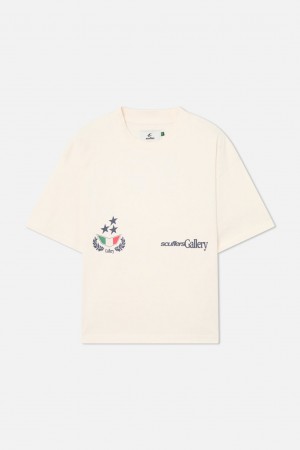 T-Shirts Scuffers Romeo T-shirt Ecru | 28730NCZB