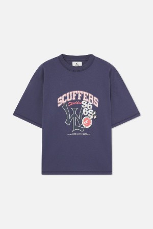 T-Shirts Scuffers SSS Stadium Azul Marino | 89275JFOV