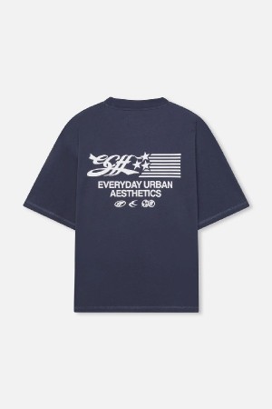 T-Shirts Scuffers Series Azul Marino | 13795OKJH