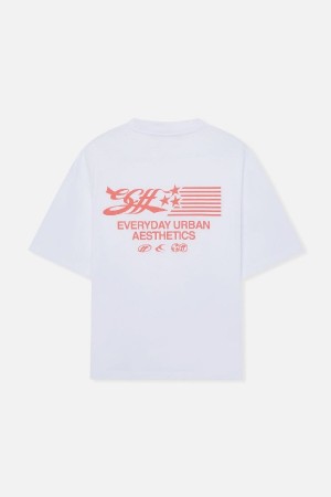 T-Shirts Scuffers Series Blancos | 30284ALQO