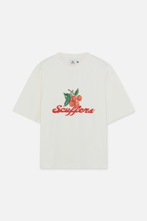 T-Shirts Scuffers Tropical T-Shirt Ecru | 70649OVQM