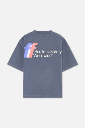 T-Shirts Scuffers Worldwide Azul Marino | 72409DESI