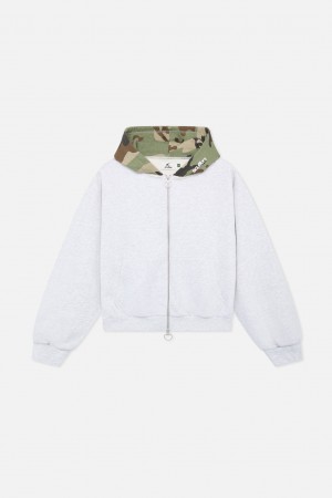 Zipped Hoodie Scuffers Zipper Grises Claro | 17820NPGJ