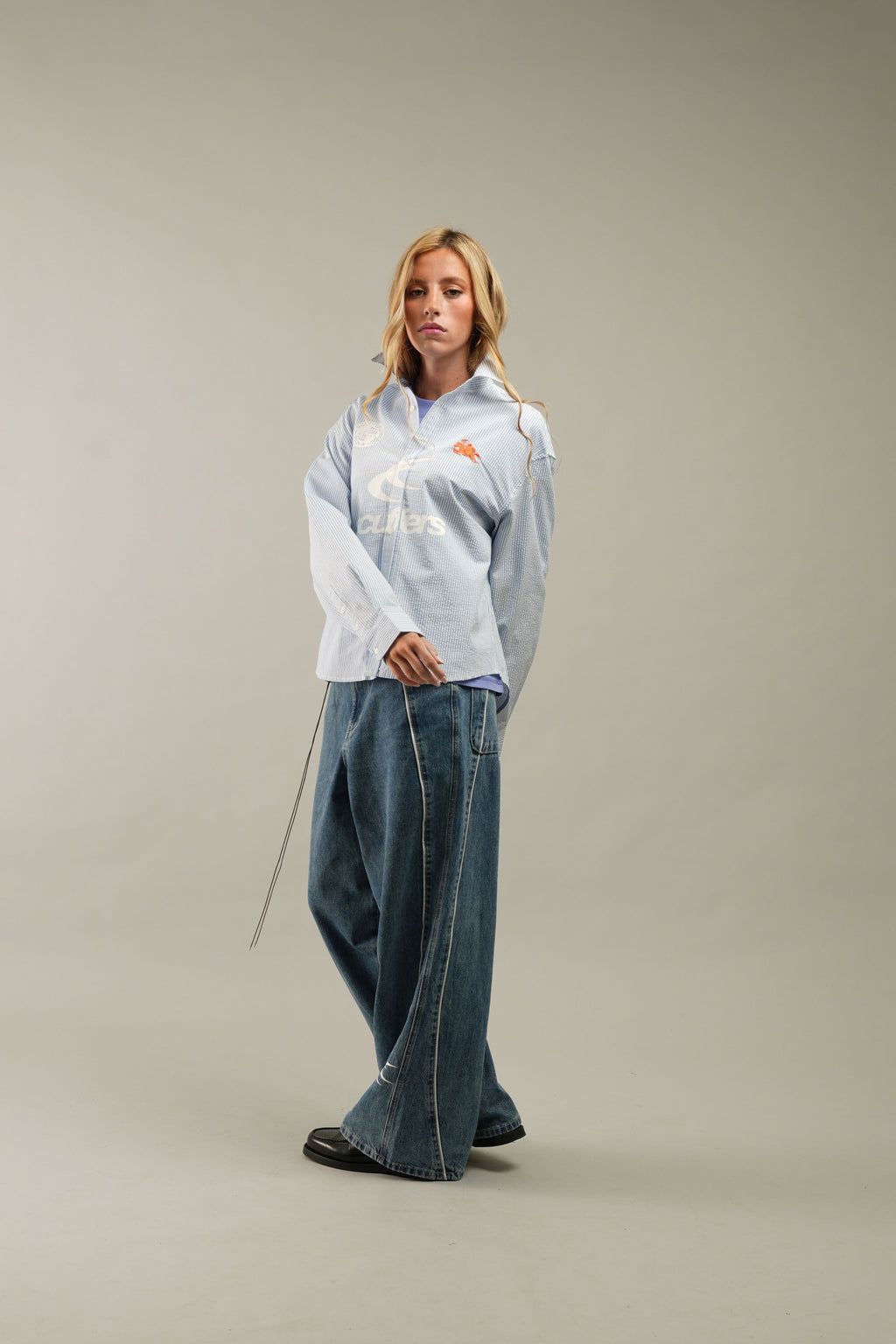 Camisas Scuffers Germain Striped Shirt Azules | 43102USBJ