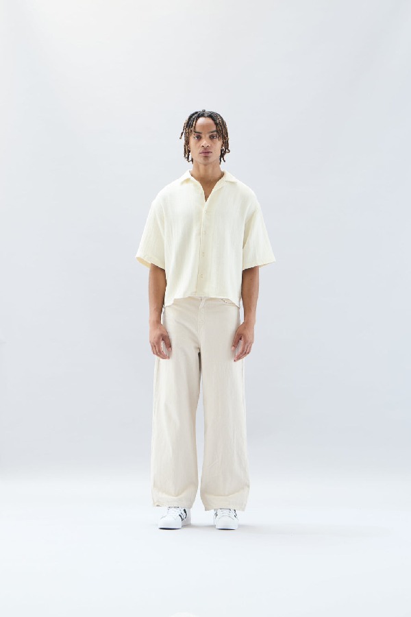 Camisas Scuffers Grand Prix Shirt Ecru | 68240KFGR