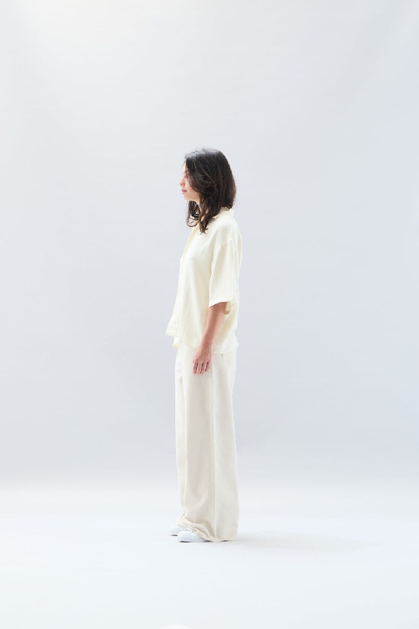 Camisas Scuffers Grand Prix Shirt Ecru | 68240KFGR