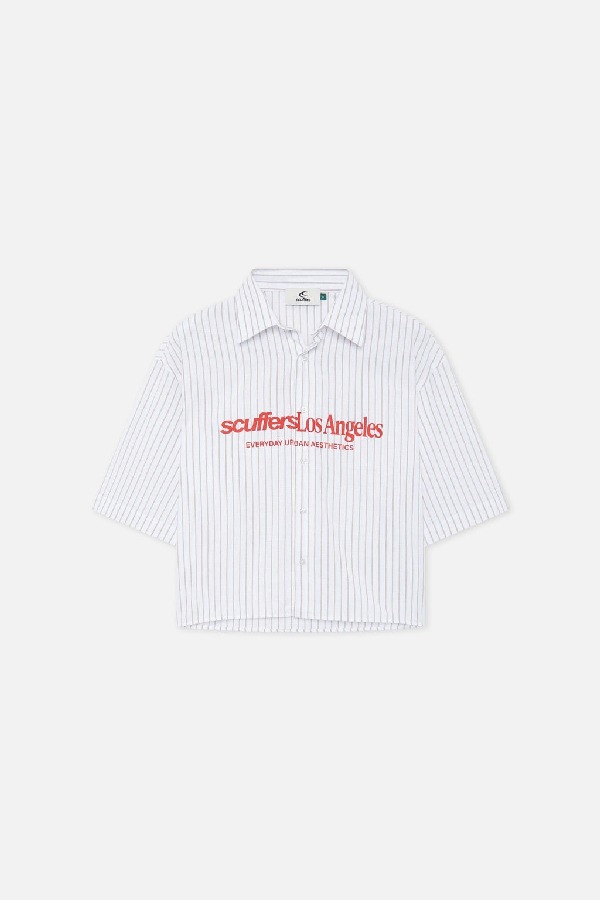 Camisas Scuffers Not LA Yet Pinstripe Ecru | 76892ZPFG