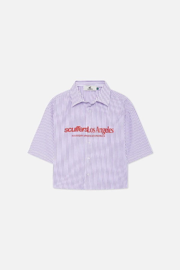 Camisas Scuffers Not LA Yet Striped Morados | 81563IBSD