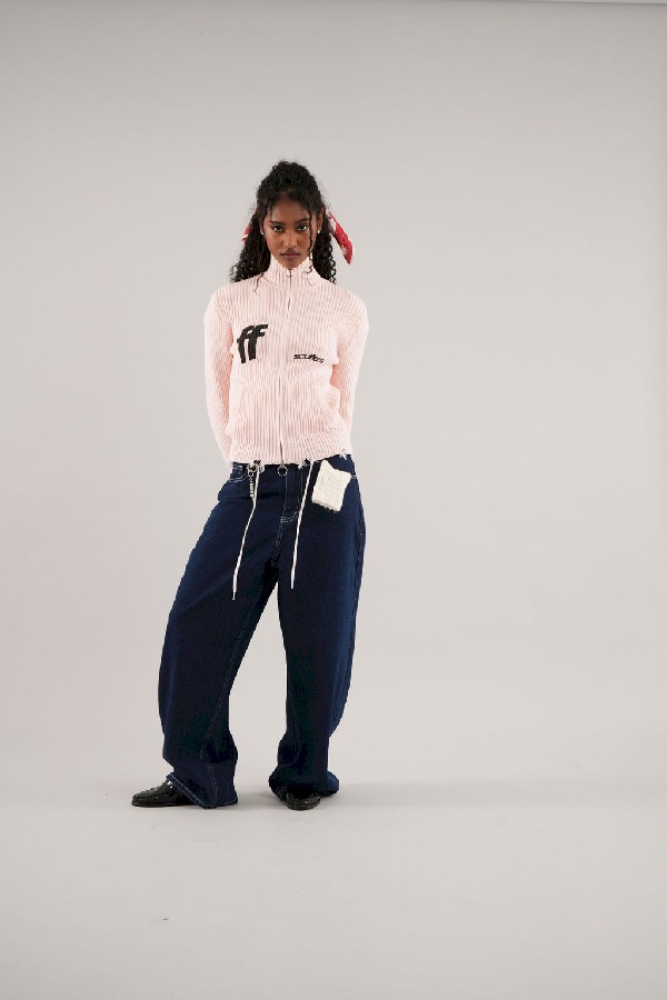 Camiseta Scuffers Blackie Zipper Knit Ecru | 89035XEHY