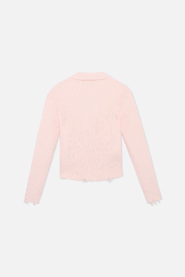 Camiseta Scuffers Blackie Zipper Knit Ecru | 89035XEHY