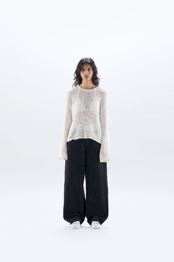 Camiseta Scuffers Double Open Knit Blancos | 97420DRBJ