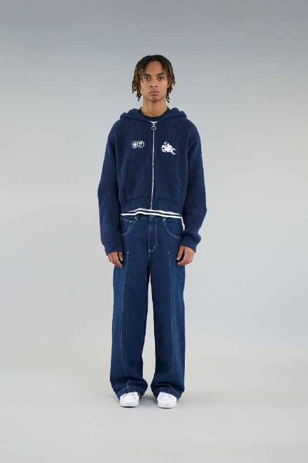 Camiseta Scuffers Emblem Zipper Knit Azul Marino | 28795CYUI