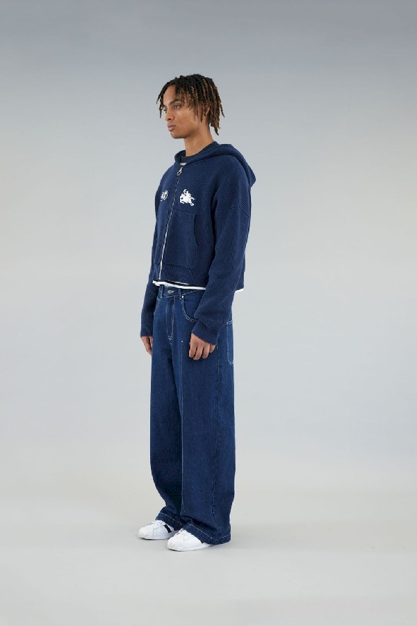 Camiseta Scuffers Emblem Zipper Knit Azul Marino | 28795CYUI