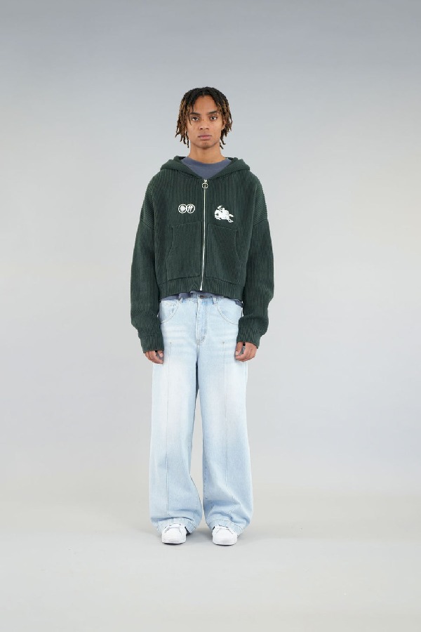 Camiseta Scuffers Emblem Zipper Knit Verdes | 36497NGZS