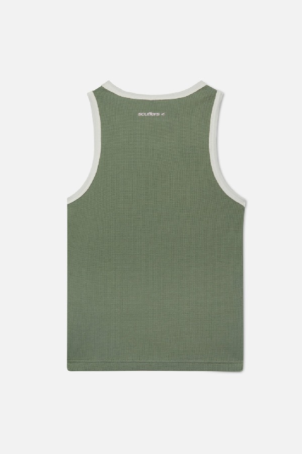 Camiseta sin Manga Scuffers Waffle SCFF Verdes | 19356RZCE