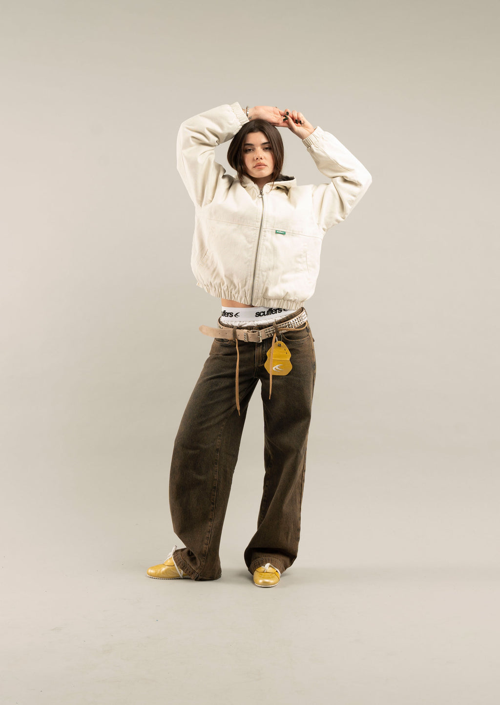 Chamarra Scuffers Stained Jacket Ecru | 97351BMRH