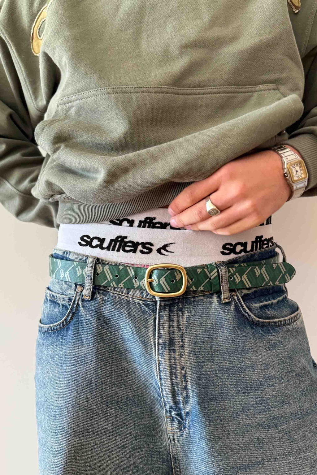 Cinturones Scuffers Monogram Belt Verdes | 48521VYTA