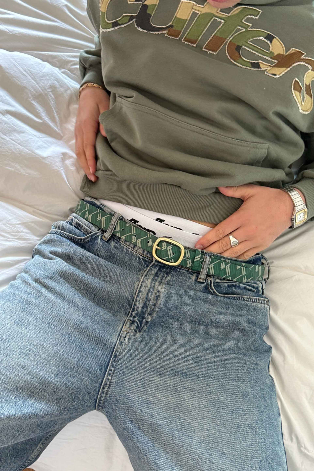 Cinturones Scuffers Monogram Belt Verdes | 48521VYTA
