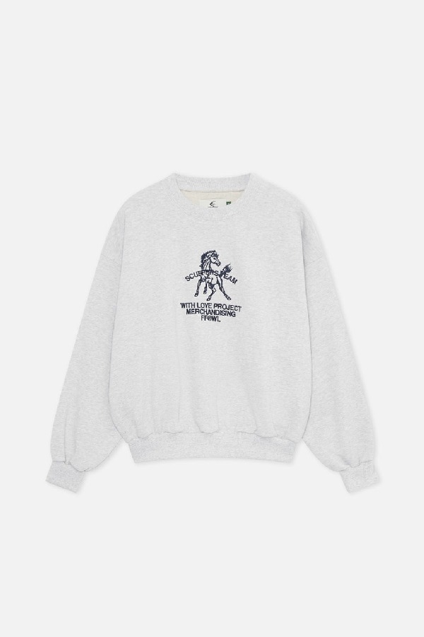 Crewneck Scuffers Horse Grises Claro | 04852GOWA
