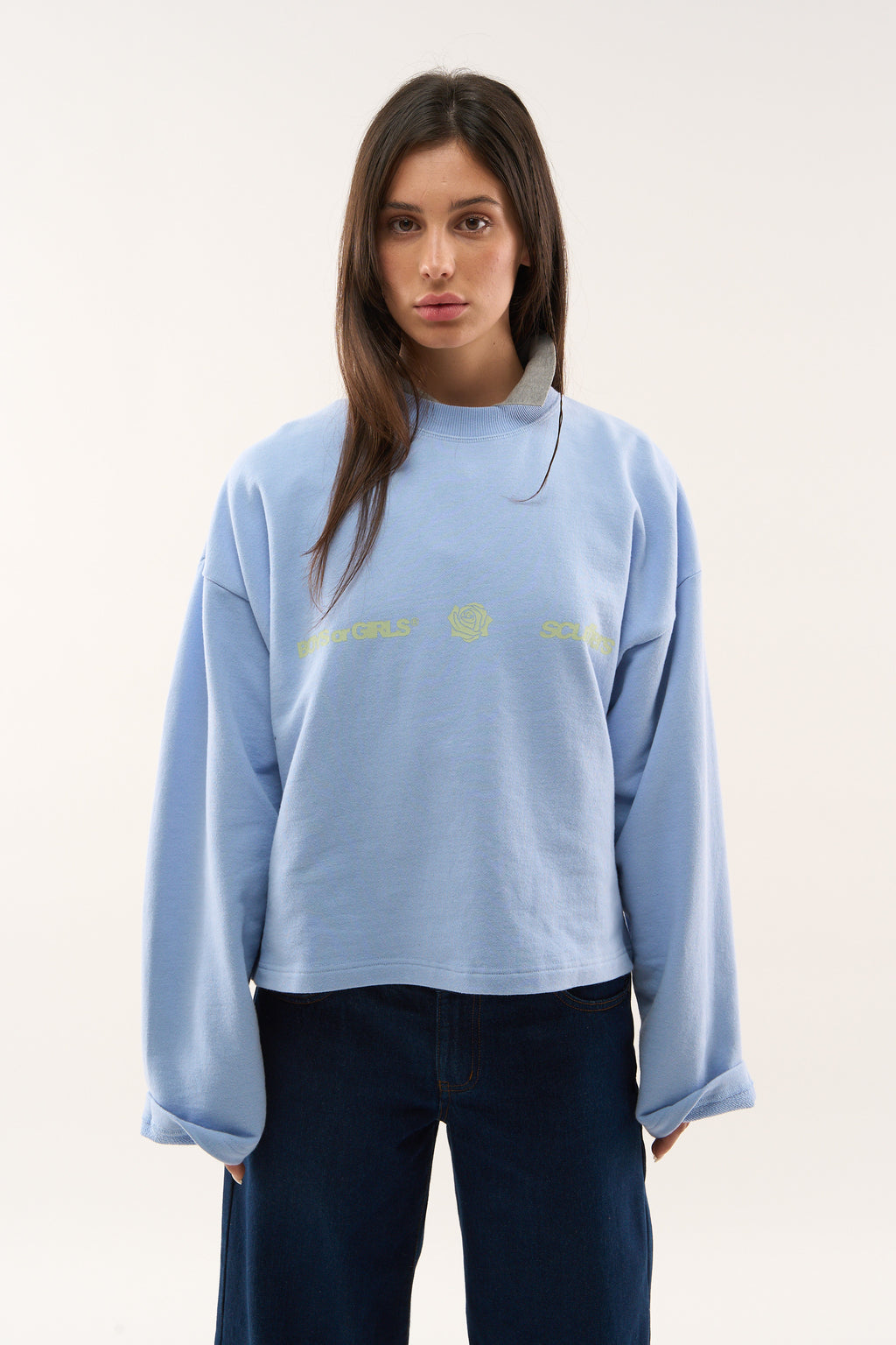 Crewnecks Scuffers Boy Sweatshirt Azules Claro | 45970GCWF