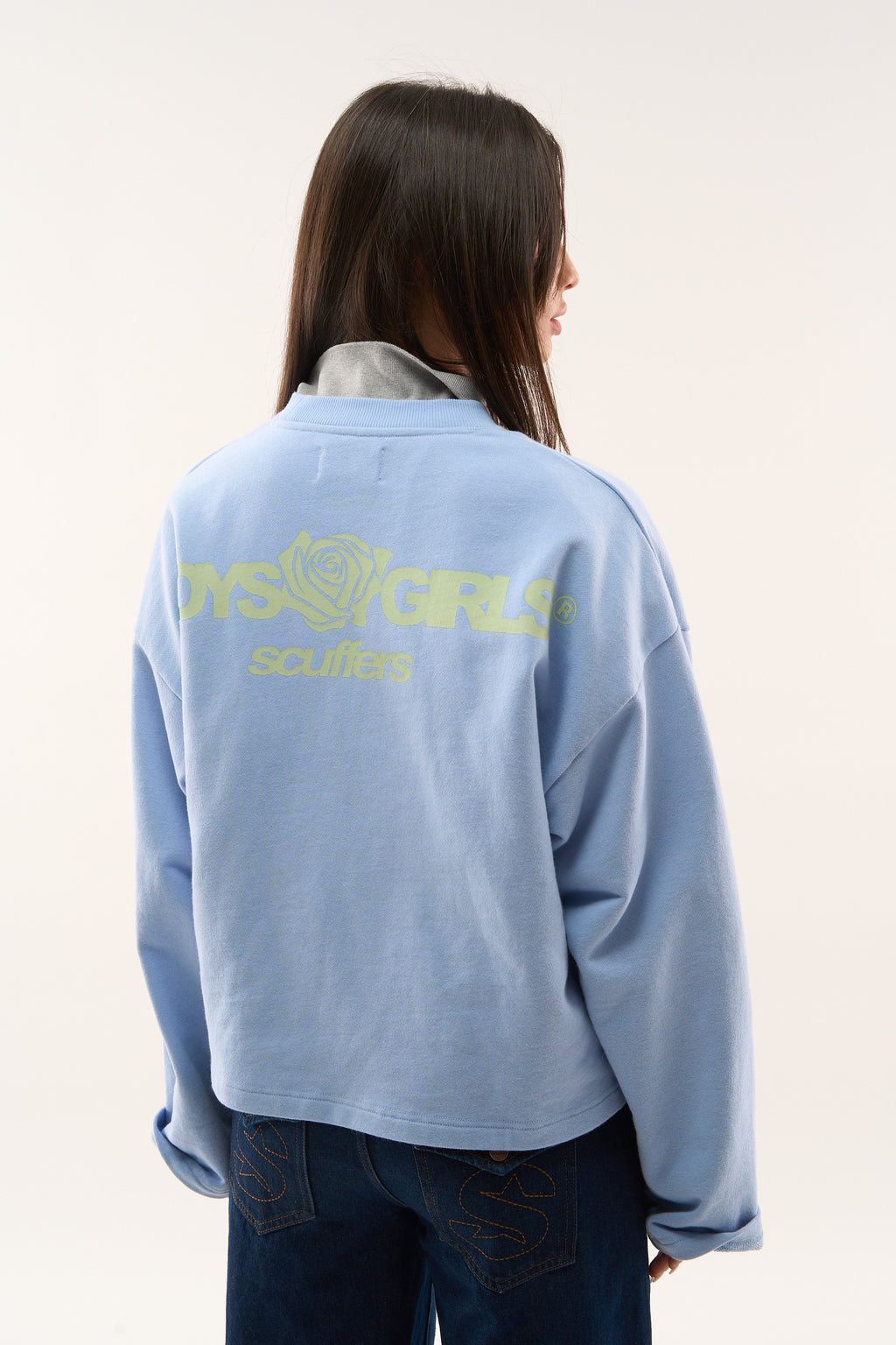 Crewnecks Scuffers Boy Sweatshirt Azules Claro | 45970GCWF