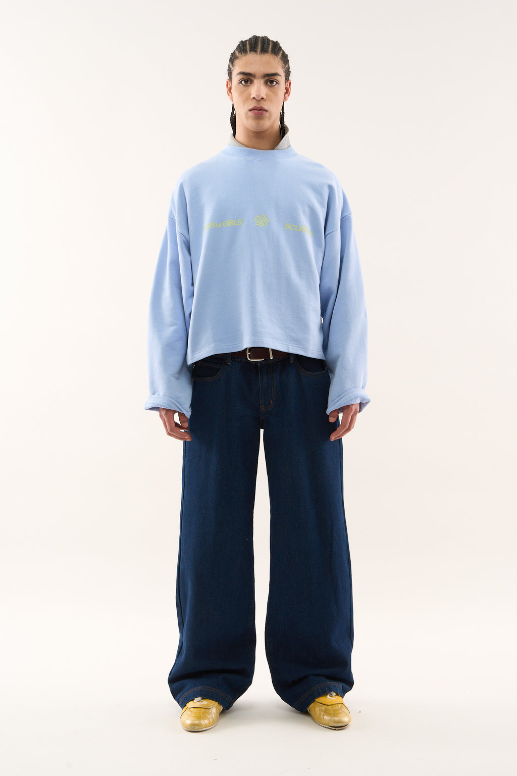 Crewnecks Scuffers Boy Sweatshirt Azules Claro | 45970GCWF