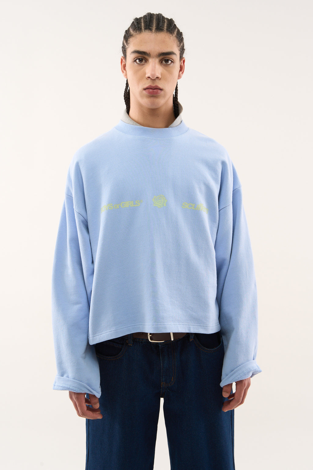 Crewnecks Scuffers Boy Sweatshirt Azules Claro | 45970GCWF