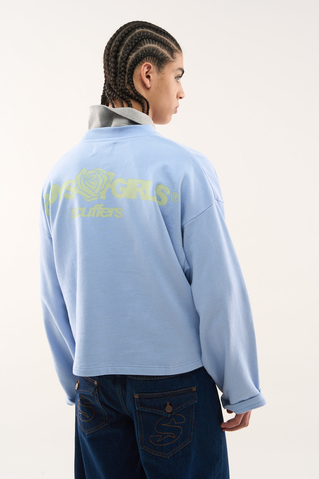 Crewnecks Scuffers Boy Sweatshirt Azules Claro | 45970GCWF